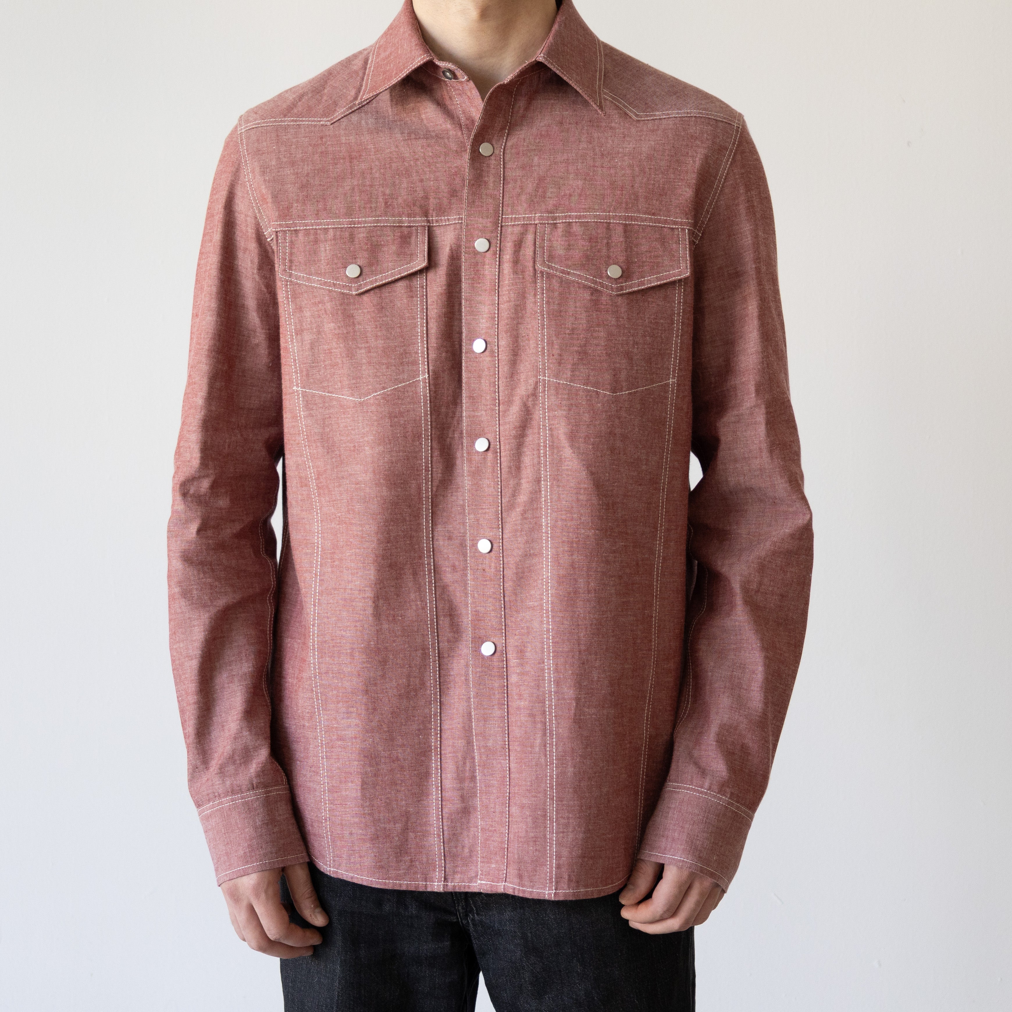 Rivington Shirt, Red Chambray