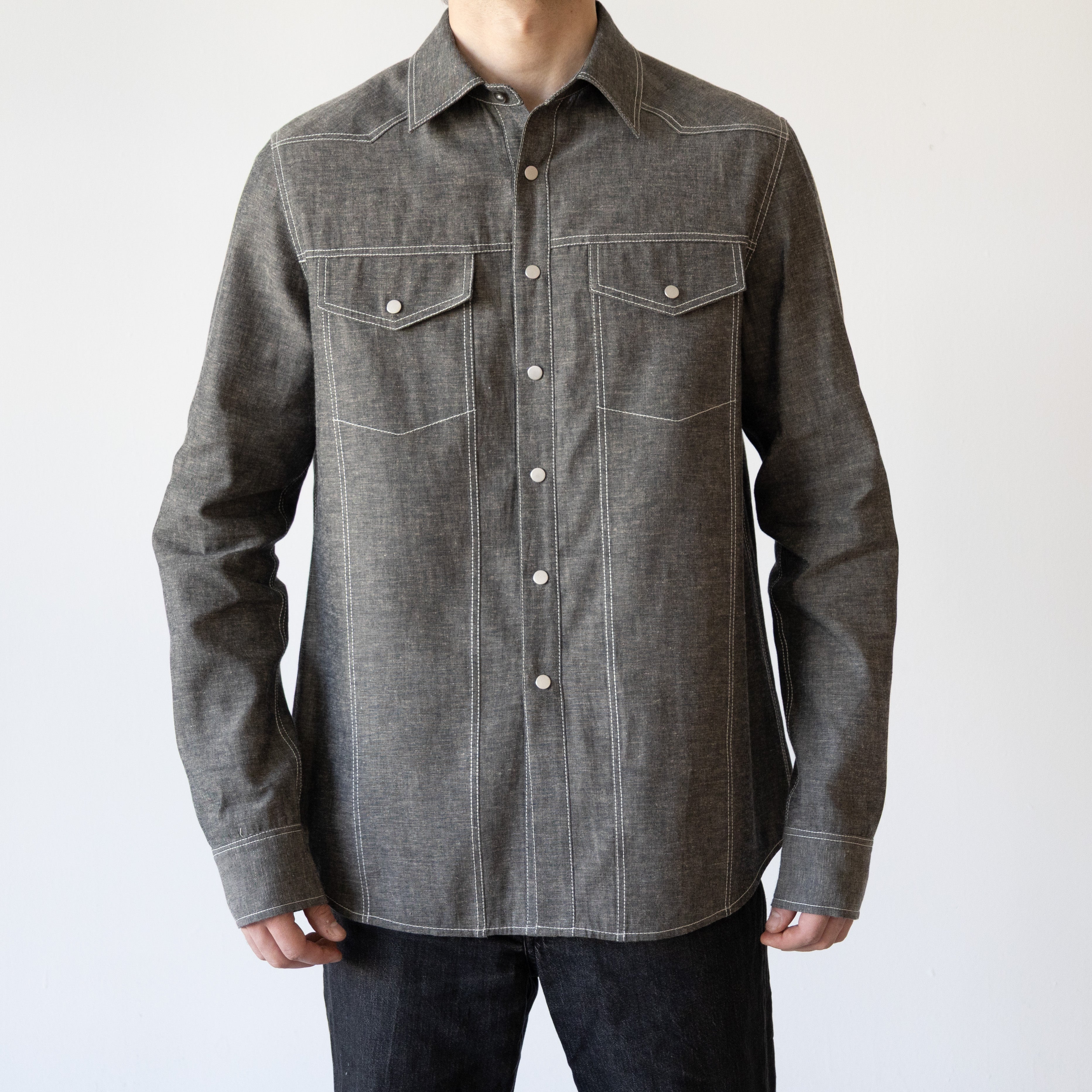 Rivington Shirt, Graphite Chambray