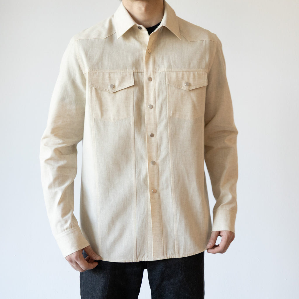 Rivington Shirt, Off-White Chambray