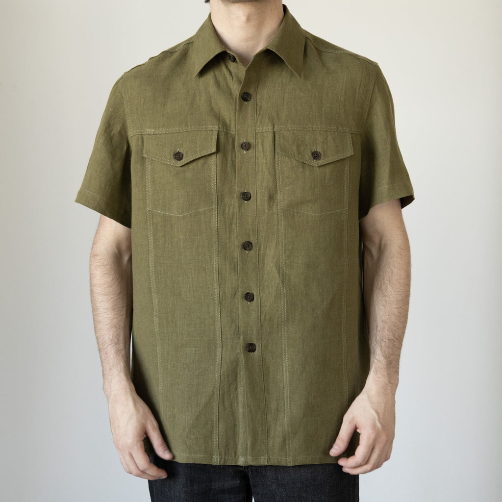Astor Shirt, Forest Japanese Linen