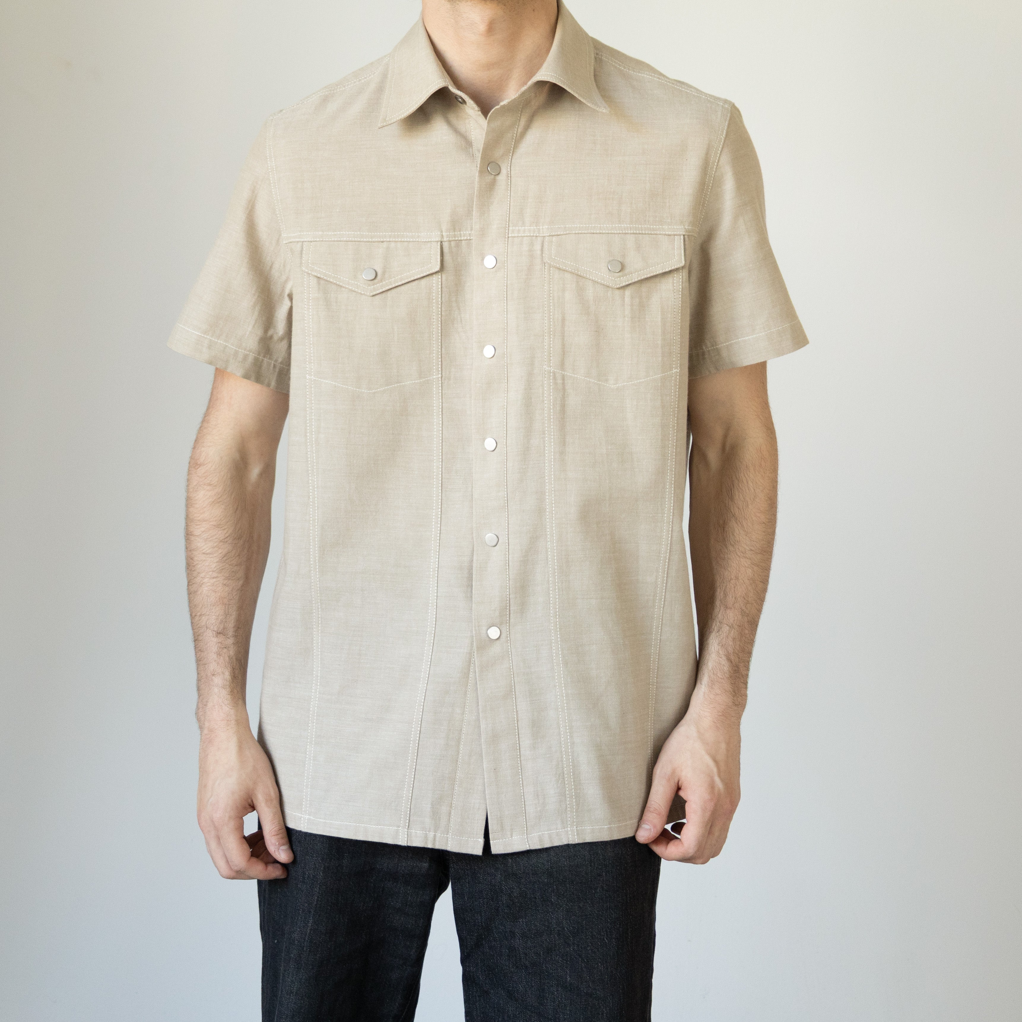 Astor Shirt, Ecru Chambray