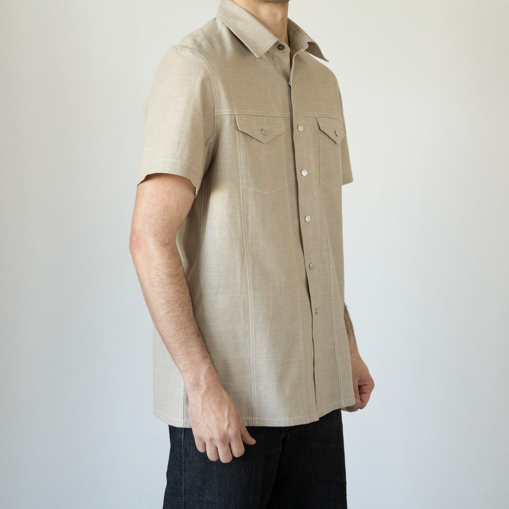 Astor Shirt, Ecru Chambray