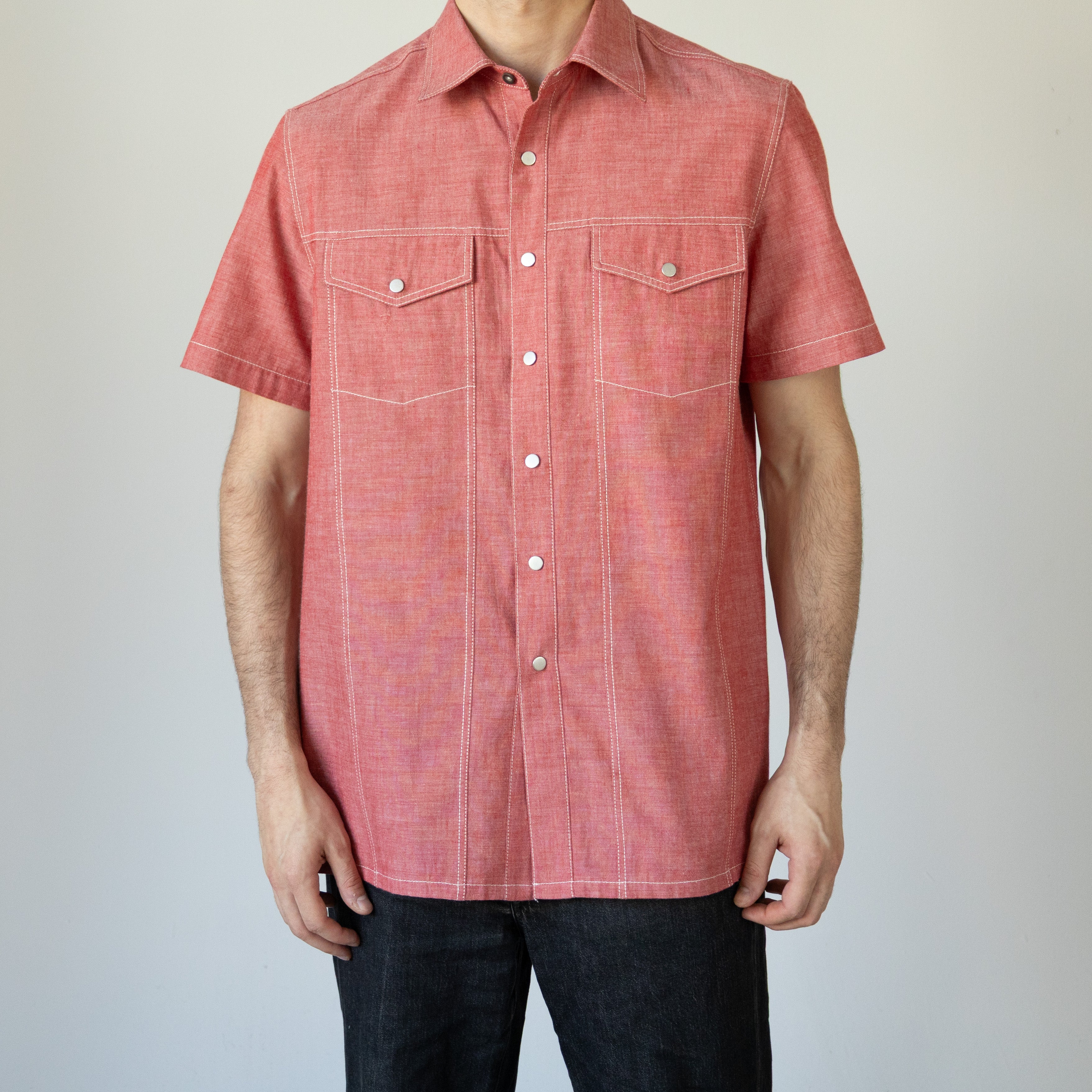 Astor Shirt, Red Chambray